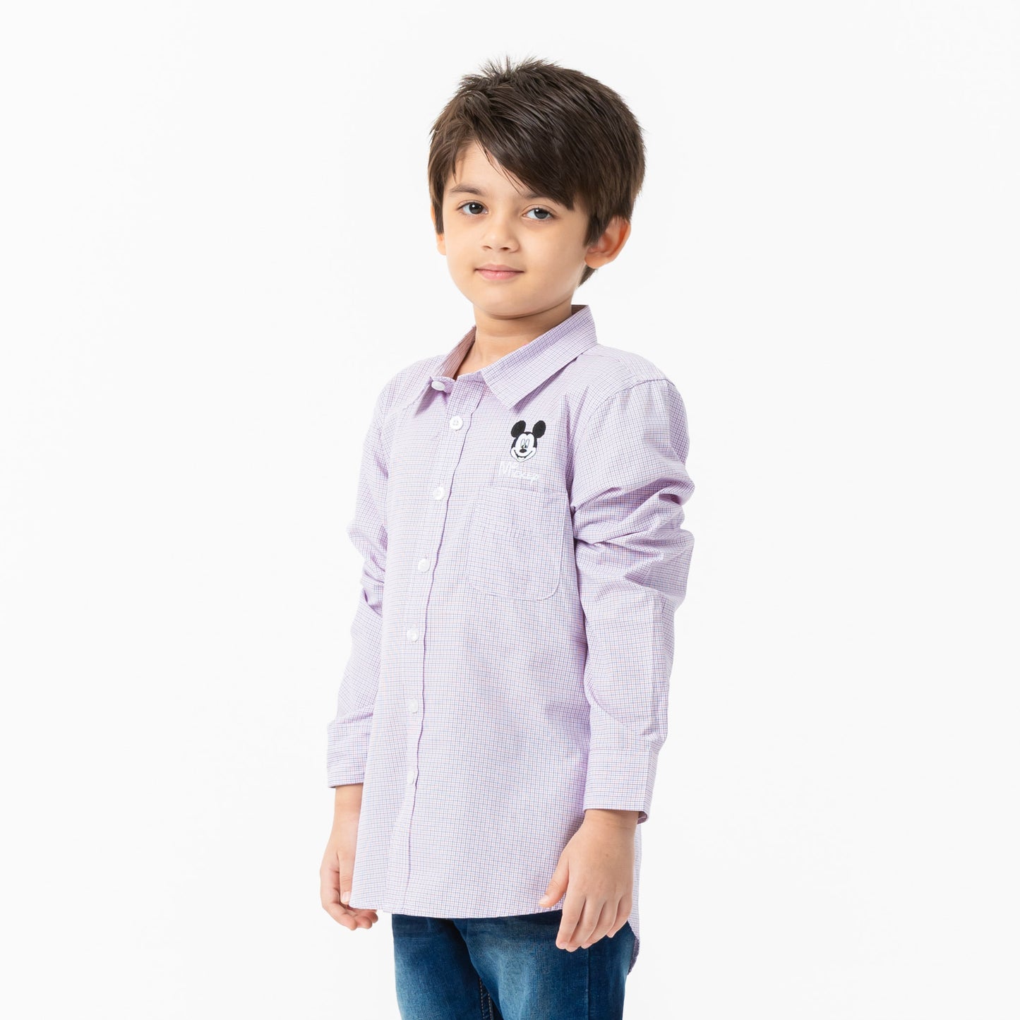 Boys White & Purple Shirt