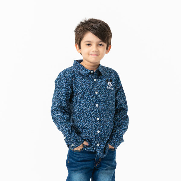 Boys White & Navy Shirt