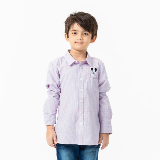 Boys White & Purple Shirt