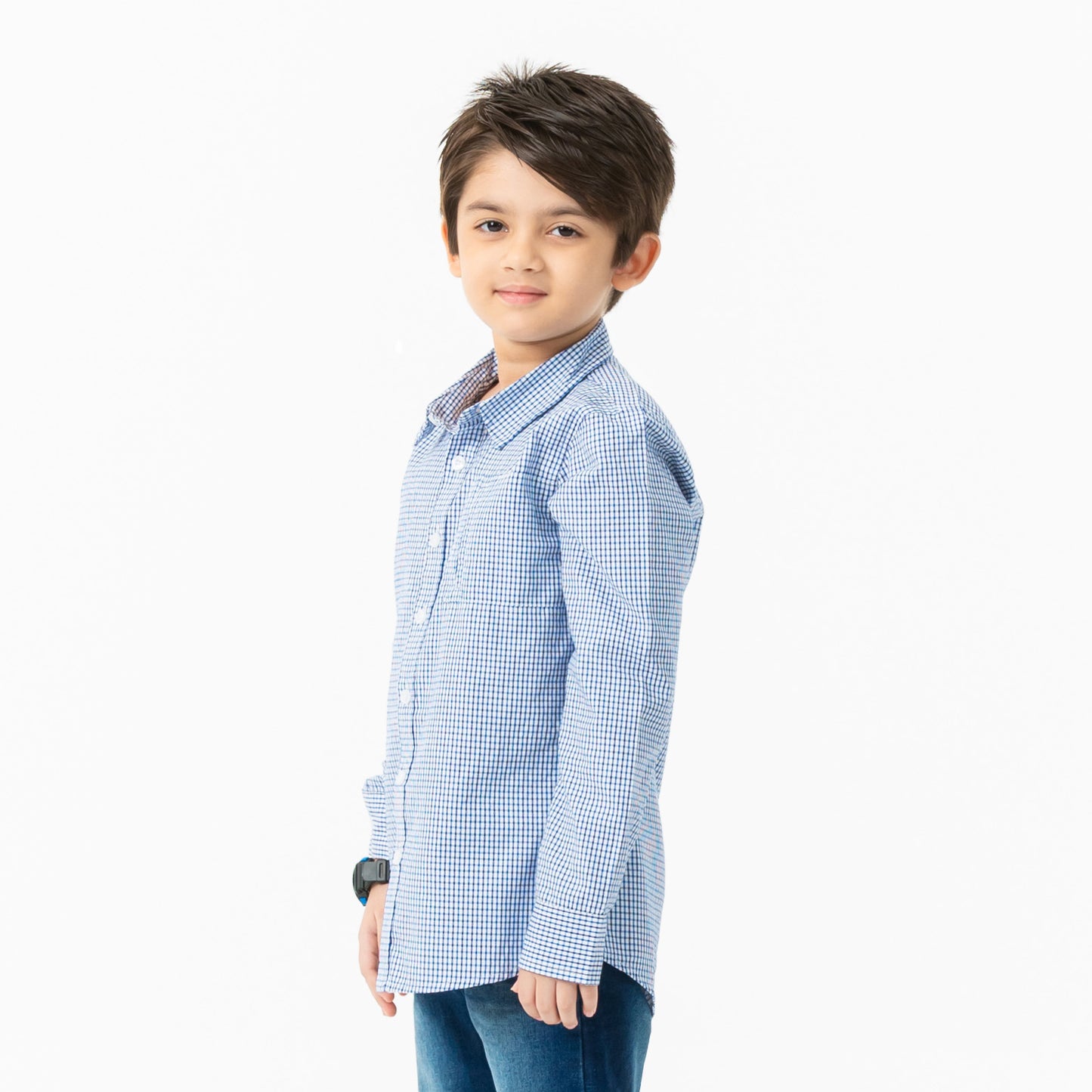 Boys White & Blue Shirt