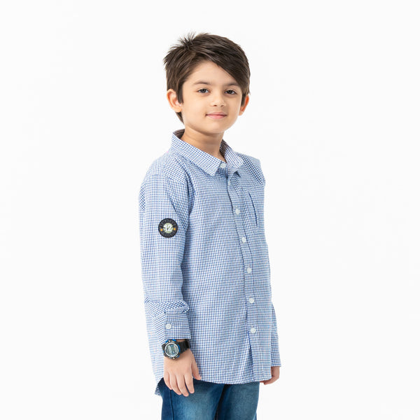 Boys White & Blue Shirt