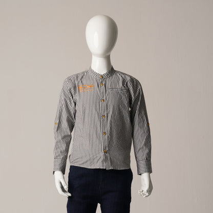 Baby Boys Shirt-Chocolate/White