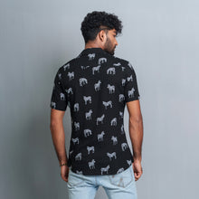 Load image into Gallery viewer, Mens Short Sleeve Shirt- Black/White
