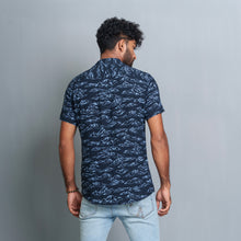 Load image into Gallery viewer, Mens Short Sleeve Shirt- Navy/Blue
