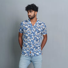 Load image into Gallery viewer, Mens Lapel Shirt- Navy/Blue
