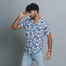 Load image into Gallery viewer, Mens Lapel Shirt- Navy/Blue
