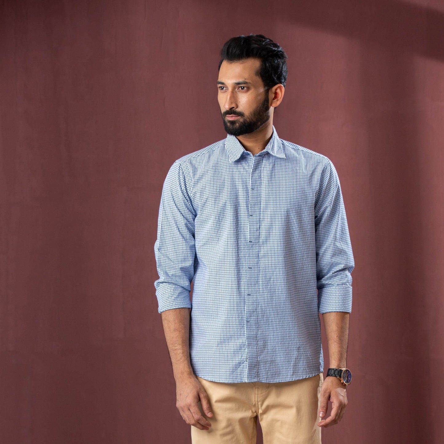 Mens Blue & White Shirt