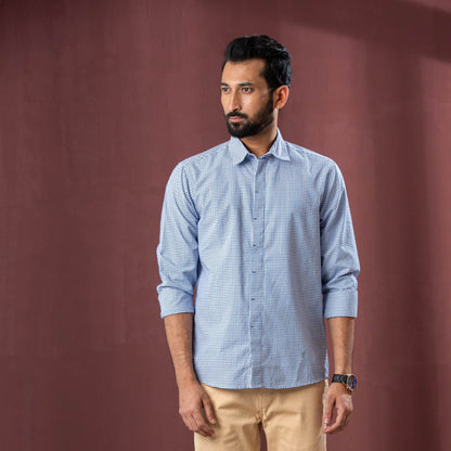 Mens Blue & White Shirt