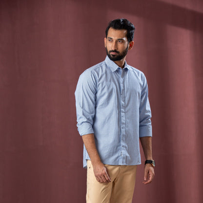 Mens Blue & White Shirt