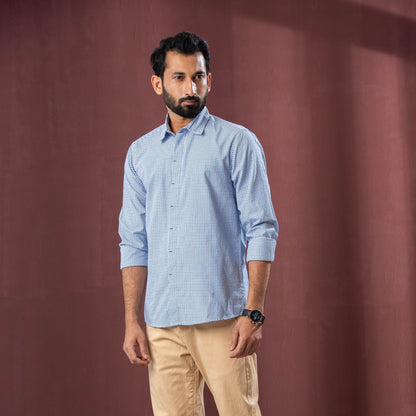 Mens Blue & White Shirt