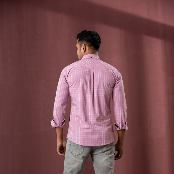 MENS L/S SHIRT-ROSE PINK