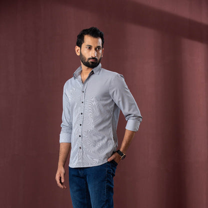 Mens L/S Shirt-Black Stripe