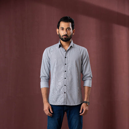 Mens L/S Shirt-Black Stripe