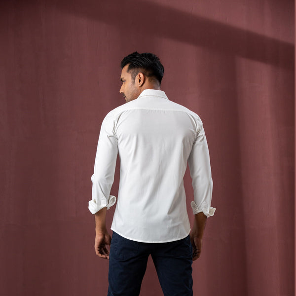 Men’s White Embroidered Shirt