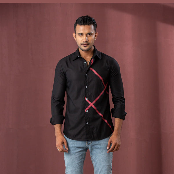 Men’s Black Print Shirt