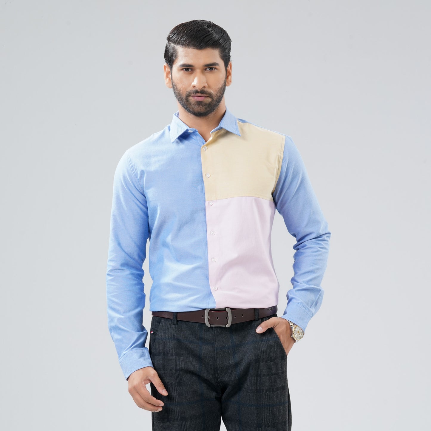 Mens Blue & Pink Shirt