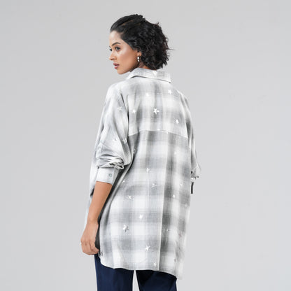 Womens White Check Shirt