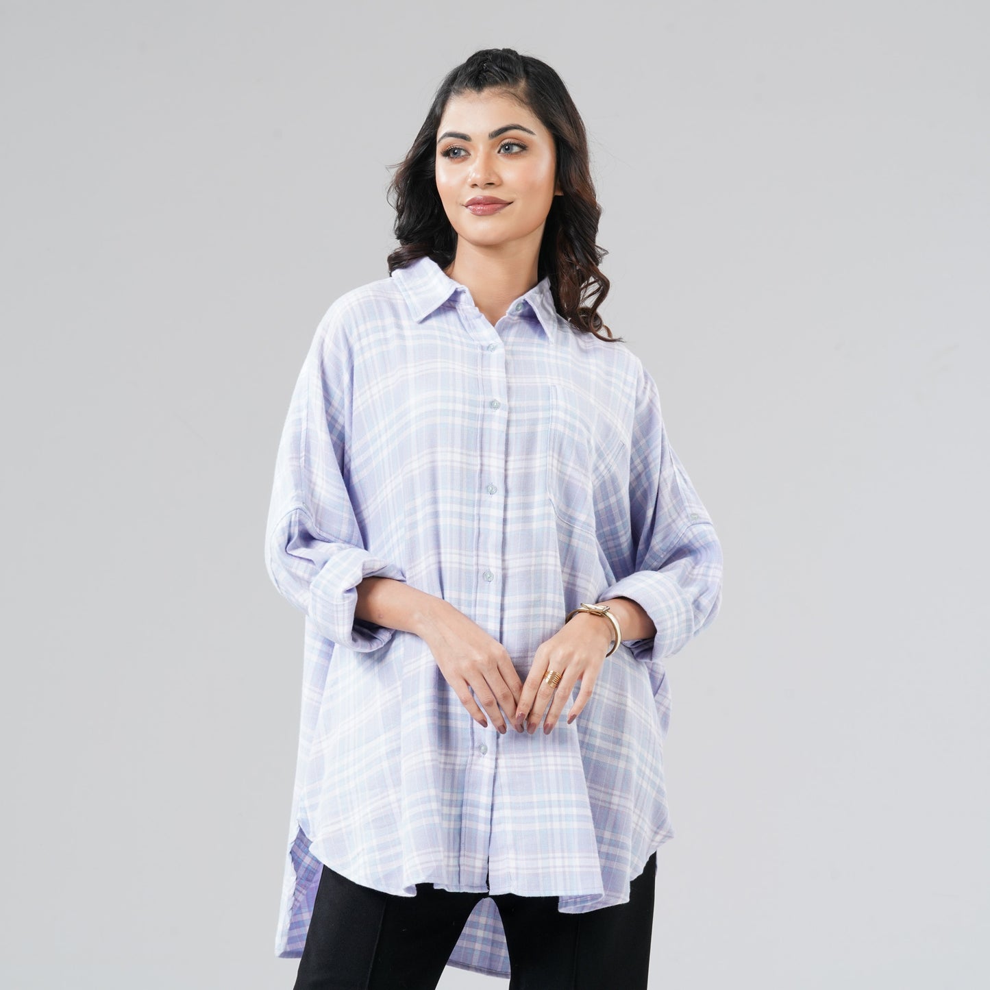 Women Ash Check Shirt