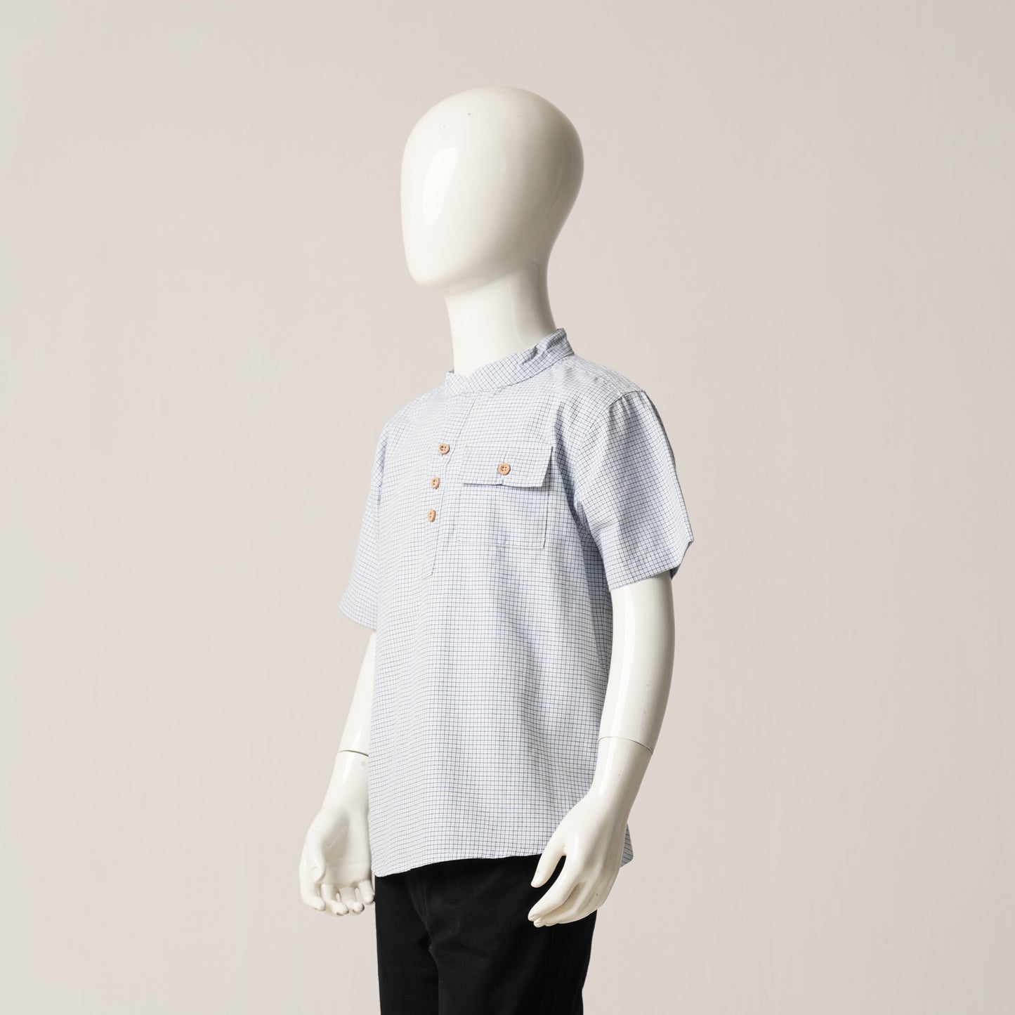 Baby Boys S/S Shirt-Blue/White