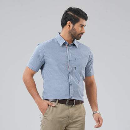 Mens Navy & White Shirt
