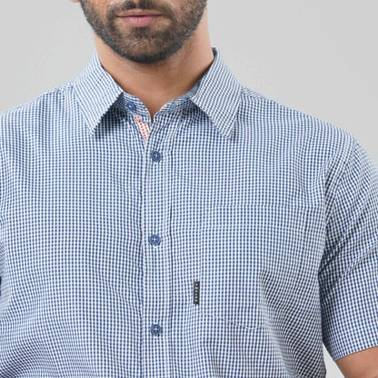 Mens Navy & White Shirt