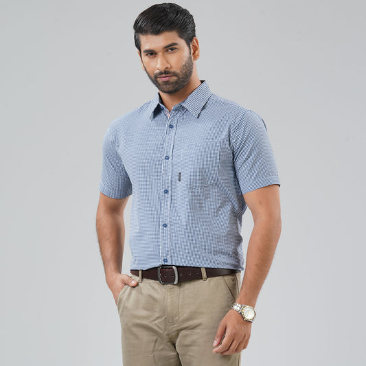 Mens Navy & White Shirt