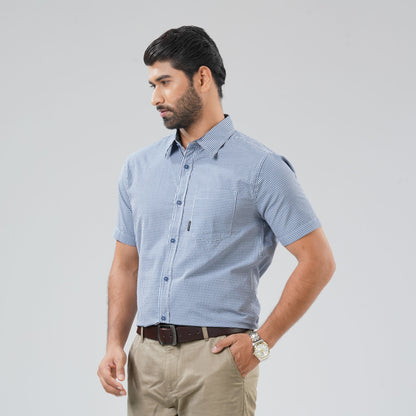 Mens Navy & White Shirt