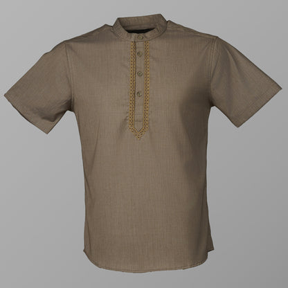 Mens Band Collar Shirt