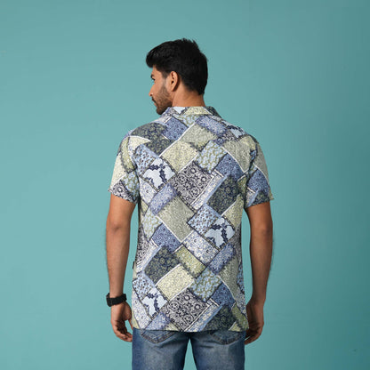 Mens Navy-White Hawaii Shirt