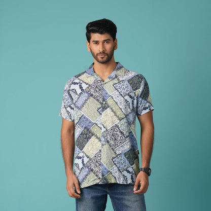 Mens Navy-White Hawaii Shirt