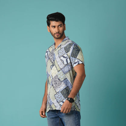 Mens Navy-White Hawaii Shirt