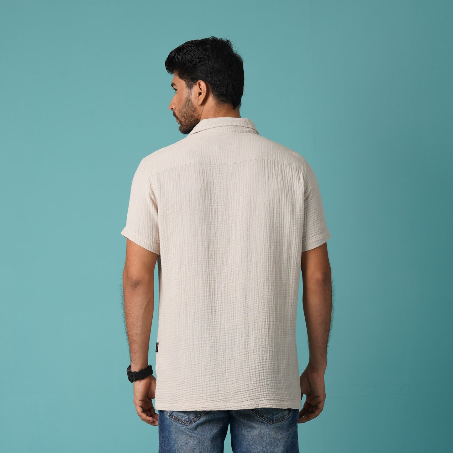 Mens S/S Shirt-Cream