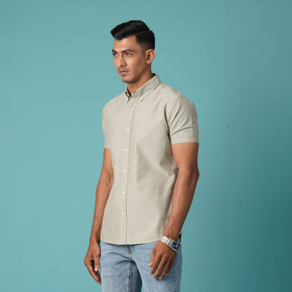 Mens Olive Short Sleeve Shirt