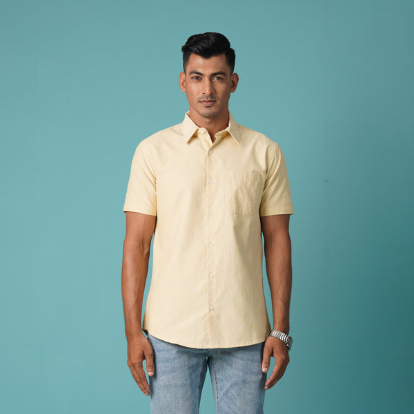 Men's Yellow Short Sleeve Shirt