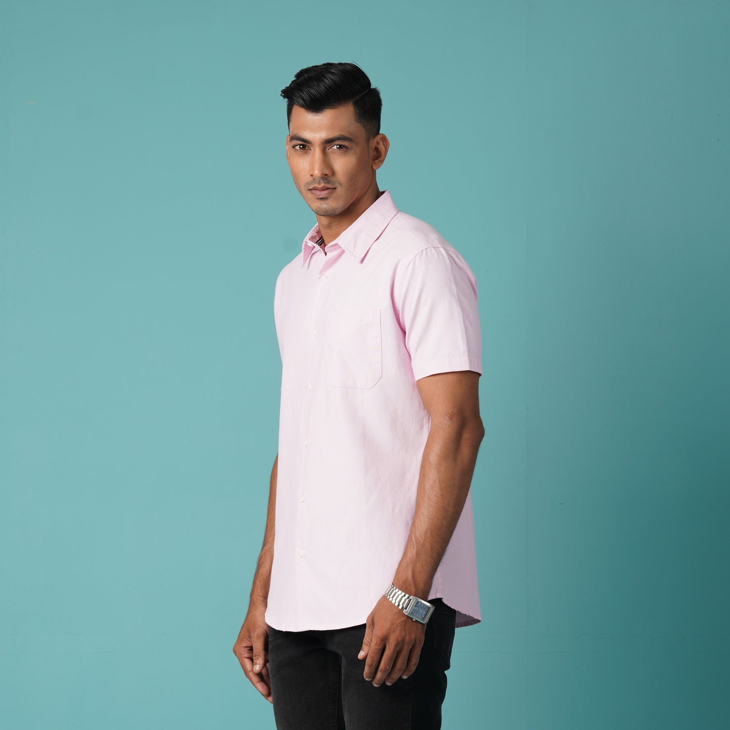 Mens Pink Short Sleeve Shirt