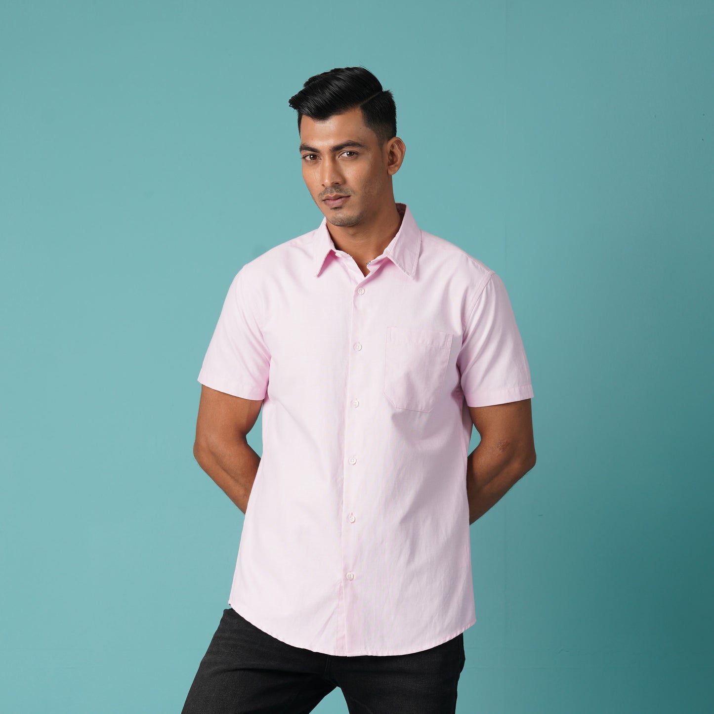 Mens Pink Short Sleeve Shirt