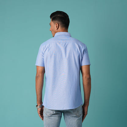 Mens Blue Short Sleeve Shirt