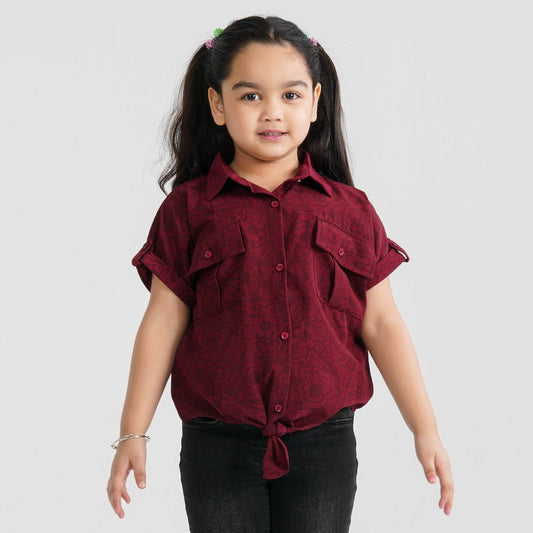 Girl’s Maroon Blended Top