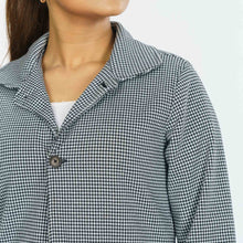 Load image into Gallery viewer, Womens Black &amp; White Check Trench Coat
