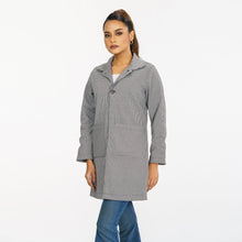 Load image into Gallery viewer, Womens Black &amp; White Check Trench Coat
