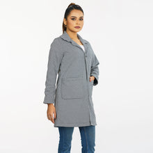 Load image into Gallery viewer, Womens Black &amp; White Check Trench Coat
