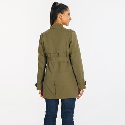 Womens Olive Trench Coat