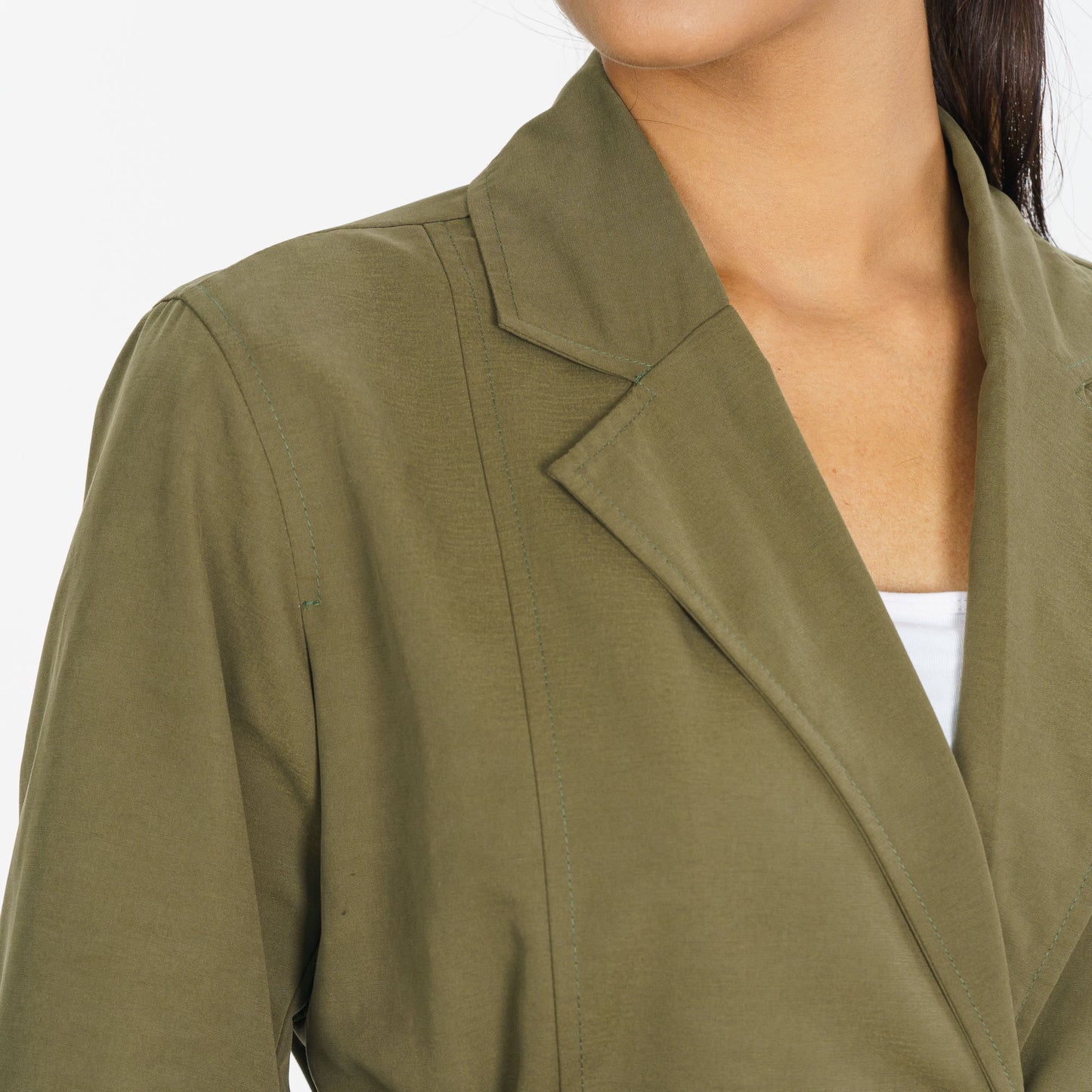 Womens Olive Trench Coat
