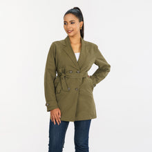 Load image into Gallery viewer, Womens Olive Trench Coat
