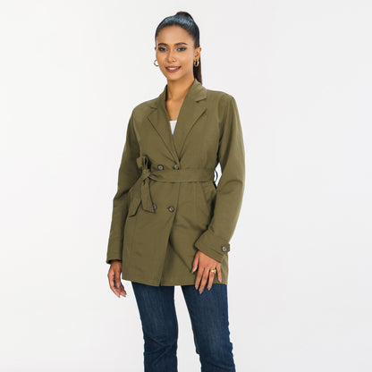 Womens Olive Trench Coat