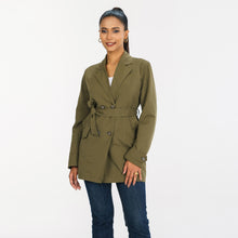 Load image into Gallery viewer, Womens Olive Trench Coat
