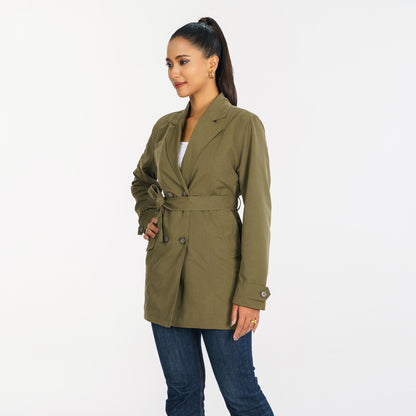 Womens Olive Trench Coat