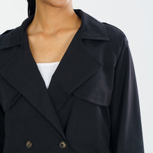 Load image into Gallery viewer, Women Black Trench Coat
