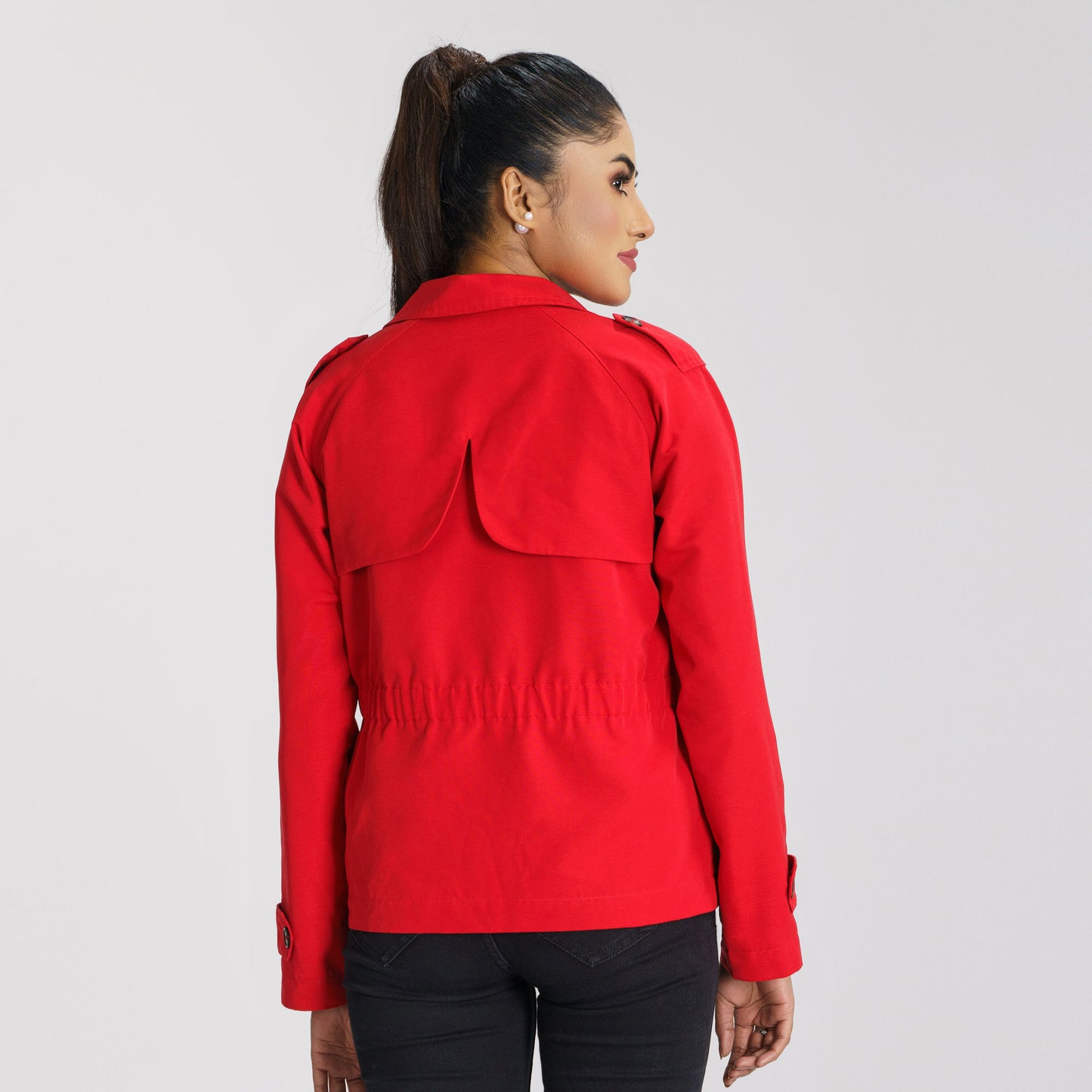 Women Red Trench Coat