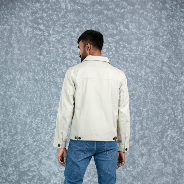 MENS TWILL JACKET- IVORY